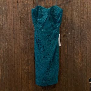 NWT J. Crew dark teal lace sheath dress